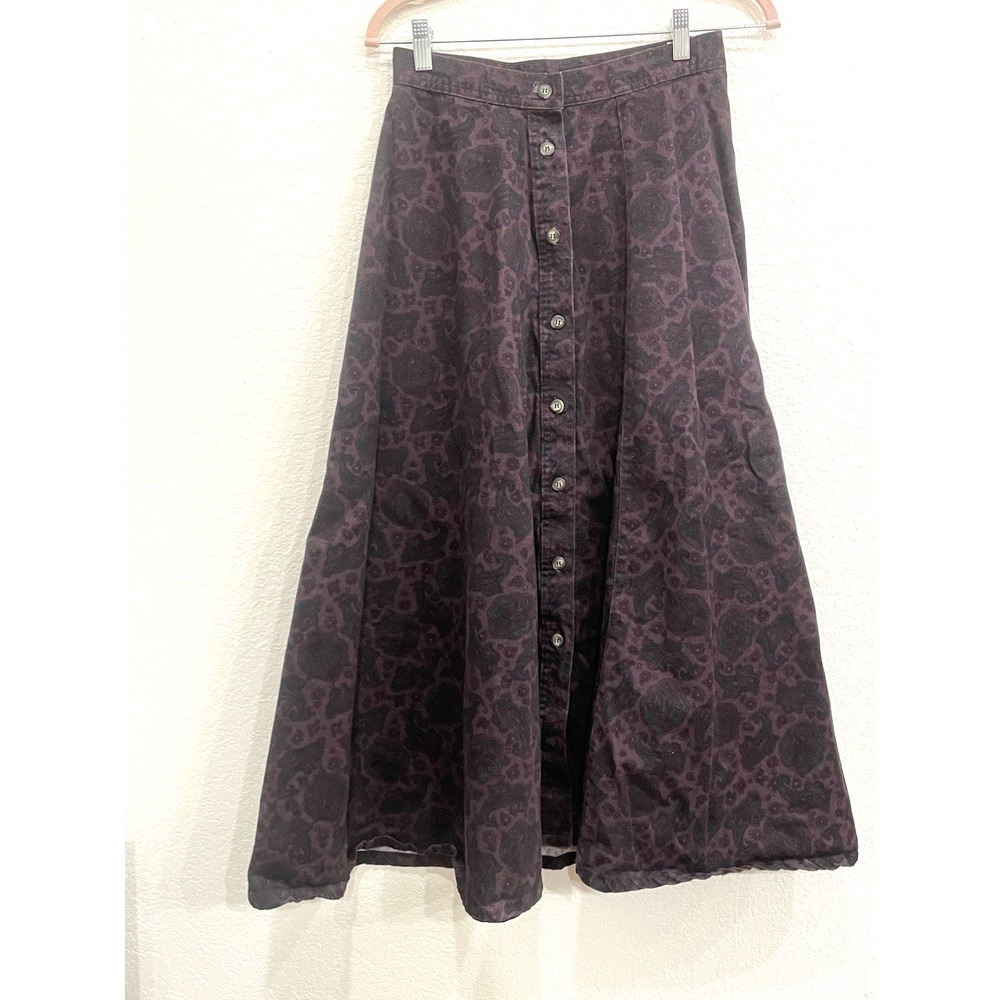 VTG‎ Maurices Womens Skirt 10 Y2K Cotton Purple Black Grunge Haunted Mansion